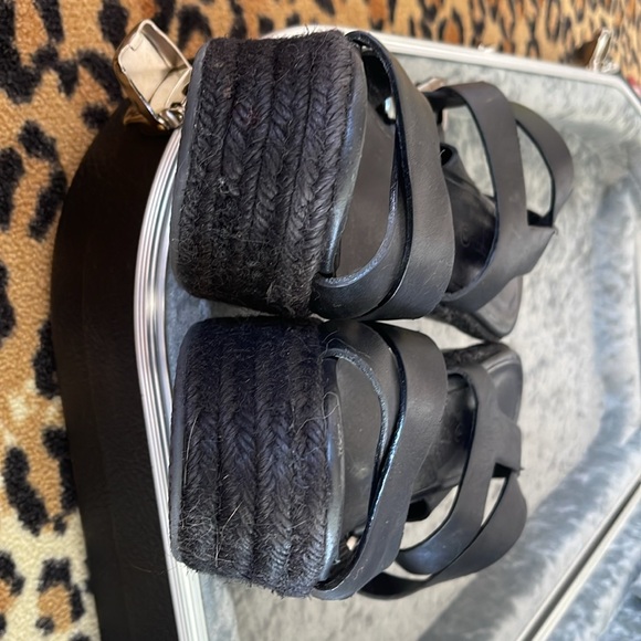 All Saints black wedge platform sandals - Picture 9 of 13